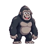 Animated gorilla waving through eight frames before conversion