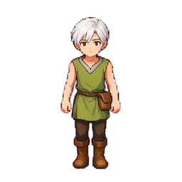 Silver-haired ranger in a green tunic and brown boots