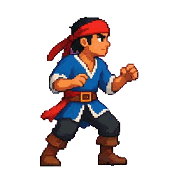 Animated pirate hurt reaction exported from the source sprite sheet