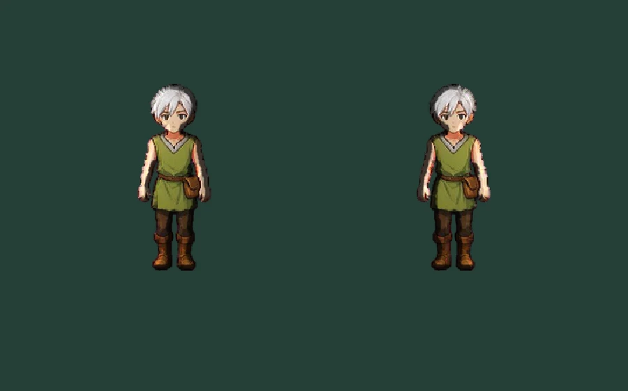 The same walking character illuminated from opposite sides using its generated normals